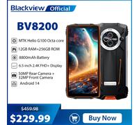 Blackview BV8200 Teléfono resistente Pantalla de 6,5" 2,4 K 120 Hz, MTK Helio G100 Smartphone Android 14,12 GB 256 GB 8800Ah NFC Celular 50 MP Green