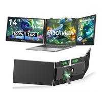 Blackview DCM5 Monitor Portátil Triple Ultradelgado,14" FHD 1080P IPS Pantalla Portatil con Soporte,Certificación TÜV, HDMI/Type-C/USB Plug & Play con 13"-17.3" Windows/Mac/Chrome/Switch/PS5