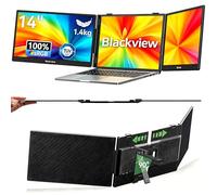 Blackview DCM5 Monitor Portátil Triple Ultradelgado,14" FHD 1080P IPS Pantalla Portatil con Soporte,Certificación TÜV, HDMI/Type-C/USB Plug & Play con 13"-17.3" Windows/Mac/Chrome/Switch/PS5