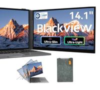 Blackview Extensor de pantalla para laptop, 1.4 libras ultraligero y 0.43 cm ultrafino, extensor de monitor portátil FHD 1080P IPS de 14 pulgadas, monitor dual de viaje para 13-17 pulgadas, Plug