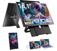 Blackview Extensor de pantalla para laptop de 16 pulgadas, soporte magnético desmontable giratorio de 360°, monitor portátil FHD 1200P IPS para laptop, verdadero Plug & Play para viajes de negocios