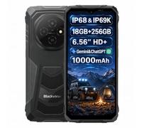 Blackview Fort 1 AI Smartphone Resistente, IA Mágico Editor de Fotos, 18GB+256GB, Batería 10000mAh, 16MP+8MP, 6.56'' HD+, Resistencia IP68 IP69K Antigolpes Teléfono, Android 15, Dual SIM, NFC Negro