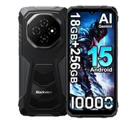 Blackview Fort 1 Android 15 Movil Irrompible (2025), 18GB+256GB,16MP Cámara AI Smartphone Todoterreno, 6.56" HD+ 10000mAh Teléfono Móvil Resistente, Dual SIM 4G Telefono NFC/GPS/5G WiFi/FM (Negro)