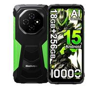 Blackview Fort 1 Android 15 Movil Irrompible (2025), 18GB+256GB,16MP Cámara AI Smartphone Todoterreno, 6.56" HD+ 10000mAh Teléfono Móvil Resistente, Dual SIM 4G Telefono NFC/GPS/5G WiFi/FM (Verde)