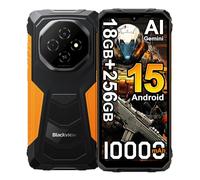 Blackview Fort 1 Android 15 Movil Irrompible (2025), 18GB+256GB,16MP Cámara AI Smartphone Todoterreno, 6.56" HD+ 10000mAh Teléfono Móvil Resistente, Dual SIM 4G Telefono NFC/GPS/5G WiFi/FM (Naranja)
