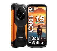 Blackview Fort 1 Android 15 Movil Irrompible 2025, 18GB+256GB/2TB Teléfono Móvil Resistente, 10000mAh, 6.56" HD+, 16MP Cámara AI Smartphone Todoterreno, Dual SIM 4G Movil NFC/GPS/5G WiFi/FM,Naranja