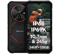 Blackview Fort 2 AI Smartphone Resistente Ligero, Editor de Fotos IA, 24GB+128GB, 10,7mm Ultradelgado, 16MP+13MP, 6,56'' HD+, Teléfono Irrompible Antigolpes IP68, Android 15 Dual SIM, GPS NFC Negro