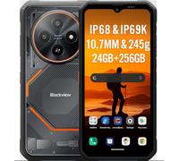 Blackview Fort 2 AI Smartphone Resistente Ligero, Editor de Fotos IA, 24GB+256GB, 10,7mm Ultradelgado, 16MP+13MP, 6,56'' HD+, Teléfono Irrompible Antigolpes IP68, Android 15 Dual SIM, GPS NFC Negro