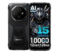 Blackview Fort1 Android 15 Teléfono Móvil Resistente, 12GB+128GB/2TB IP68 Móvil Irrompible, 10000mAh, 16MP AI Camera, 6.56" HD+, Dual SIM 4G Telefono NFC, 5G WiFi,GPS,OTG,FM, Gemini AI, Negro