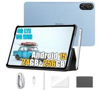 Blackview Mega 2 12 Pulgadas Tablet Android 15, 24GB+256GB/2TB TF Juegos Tablet, 2.4K FHD+, 4G LTE + 5G WiFi, 9000mAh Juegos Tabletas, 16MP, Modo PC, OTG, 3.5mm, Bolígrafo Inteligente + Funda,Azul