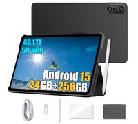 Blackview Mega 2 12 Pulgadas Tablet Android 15, 24GB+256GB/2TB TF Juegos Tablet, 2.4K FHD+, 4G LTE + 5G WiFi, 9000mAh Juegos Tabletas, 16MP, Modo PC, OTG, 3.5mm, Bolígrafo Inteligente + Funda, Negro