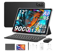 Blackview Mega 2 12 Pulgadas Tablet con Teclado y Ratón, 24GB+128GB/2TB Juegos Tablet Android 15, 2.4K FHD+, 4G LTE,5G WiFi, 9000mAh Juegos Tabletas, Modo PC/OTG/3.5mm, Fund lápiz Inteligente, Negro