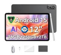 Blackview Mega 2 Android 15 Tablet 12 Pulgadas FHD+ 2K, 36GB RAM + 256GB ROM/2TB TF, Dual 4G LTE & 5G WiFi Dual AI Cameras 9000 mAh Widevine L1/GPS/Face ID/WPS/PC Mode con Protector & Lápiz óptico
