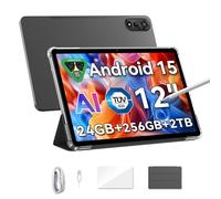 Blackview Mega 2 Android 15 Tablet 12 Pulgadas FHD+ 2K, Dual 4G LTE & 5G WiFi, 24GB RAM + 256GB ROM/2TB TF Dual AI Cameras 9000 mAh Widevine L1/GPS/Face ID/WPS/PC Mode con Protector & Lápiz óptico