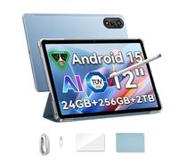 Blackview Mega 2 Android 15 Tablet 12 Pulgadas FHD+ 2K, Dual 4G LTE & 5G WiFi, 24GB RAM + 256GB ROM/2TB TF Dual AI Cameras 9000 mAh Widevine L1/Face ID/GPS/WPS/PC Mode con Protector & Lápiz óptico