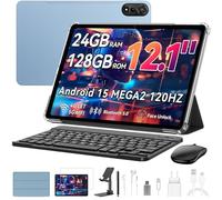 Blackview Mega2 Tablet de 12 pulgadas Android 15 tabletas, 24 GB de RAM + 128 GB de ROM, 120 Hz 2K FHD Gaming Tablet con teclado, ratón, puntero, auriculares, 4G LTE + 5G WiFi, 9000 mAh, WideVine L1