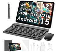 Blackview MEGA2 Tablet de 12 Pulgadas con Teclado, Android 15, 24 GB RAM (6+18 GB) + 256 GB, Pantalla 2K, 4G LTE, WiFi de 5 GHz, 9000 mAh, Kit Completo con ratón, lápiz y Cargador