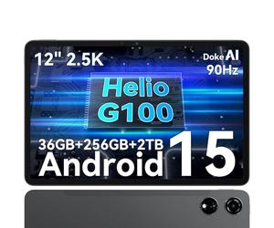 Blackview Mega3 de 12 Pulgadas, 90 Hz, Android 15, Tabletas para Juegos 2K FHD+, Chip Octa-Core 2,2 GHz G100 con IA, 36 GB de RAM + 256 GB de ROM (2 TB TF), WiFi 5G/8800 mAh/13 MP + 50 MP/Widevine L1