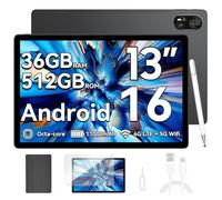 Blackview Mega8 Android 16 Tablet 13 Pulgadas,90HZ Display Gaming Tableta,36GB RAM+512GB ROM/2TB TF,Dual 4G LTE&5G WiFi,11000mAh,Octa Core Dual AI Cámara Widevine L1/GPS/WPS/PC Mode con Lápiz óptico