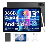 Blackview MEGA8 Tablet 13 Pulgadas Android 16, 36GB RAM + 256GB ROM, Pantalla 2K FHD de 90Hz, 4G LTE + WiFi 5G, Tablet Gaming Octa-Core T620, Cámara Dual AI 50MP + 13MP, Batería 11000mAh, Face ID