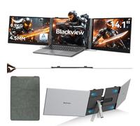 Blackview Monitor Portátil Triple Ultradelgado,14" FHD 1080P IPS Extensor Pantalla Portátil Ordenador con Soporte,Certificación TÜV Luz Azul Baja,con 13"-17.3" Windows/Mac/Chrome/Switch/PS5