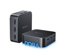 Blackview MP80 Mini PC Intel 12th N97, 16GB LPDDR5 (Alto Rendimiento RAM, +35% DDR4) 512GB M.2 SSD, W-11 Pro Mini Ordenador de Sobremesa 3*HDMI 4K, Dual LAN, WiFi 2.4/5G para Oficina y teletrabajo
