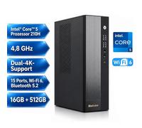 Blackview NEX60 Mini PC Intel Core 5 210H, 16Go RAM DDR4-512Go SSD, Windows 11 PRO, BT5.2, WiFi 6, Doble Pantalla 4K UHD, Compacto 6,37L