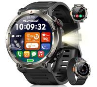 Blackview Reloj Inteligente Hombre con Linterna y Brújula, 1,45" Smartwatch con Llamadas Bluetooth, Pulsómetro, Oxímetro, Monitor de Sueño, Podómetro, 100+ Modos Deportivos, Batería Grande de 960 mAh