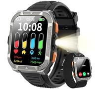 Blackview Reloj Inteligente Hombre Militar - GPS, Linterna, Brújula, AI, 1.91"Smartwatch Hombre con 100+ Modos Deportivos, Llamadas/Notificación, Pulsómetro/Oxímetro/Sueño, Pulsera Actividad (W80Pro)