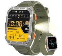 Blackview Reloj Inteligente Hombre Militar - GPS, Linterna, Brújula, AI, 1.91" Smartwatch Hombre con 100+ Modos Deportivos, Llamadas/Notificación, Pulsómetro/Oxímetro/Sueño, Pulsera Actividad, Verde