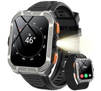 Blackview Reloj Inteligente Hombre Militar - GPS, Linterna, Brújula, AI, 1.91"Smartwatch Hombre con 100+ Modos Deportivos, Llamadas/Notificación, Pulsómetro/Oxímetro/Sueño, Pulsera Actividad (W80Pro)
