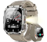 Blackview Reloj Inteligente Hombre Militar - Linterna y Brújula, 2.01"Smartwatch Hombre con 100+ Modos Deportivos, Llamadas Bluetooth/Notificación, Pulsómetro/Oxímetro/Sueño, Pulsera Actividad(W70Pro)