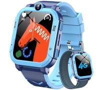 Blackview Reloj Inteligente Niño 4G, Videollamadas, Chat de Voz, 1.83” Smartwatch Niños con GPS Posición, SOS Llamar, Modo Escuela, Despertador, Podómetro, Calculadora, Batería Grande de 800 mAh, Azul