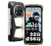 Blackview ROCK 2 PRO 5G Móvil irrompible Android 16, Lámpara camping 400 Im, 32GB+256GB/TF 512 GB, 6,67"FHD+120Hz AI Teléfono Móvil, 15000mAh, 16MP+13MP, Móvil Rugerizado IP69K/WiFi 5/OTG/NFC/Amarillo
