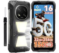 Blackview Rock 2 Pro 5G Rugged Phone Android 16, 15000mAh/33W Dual 400LM Luz de camping, 32GB+256GB/2TB Smartphone resistente desbloqueado Gemini AI, 16MP+13MP 6.8 pulgadas 2.4K 120Hz Modo guante/NFC