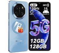 Blackview Shark 6 IA Telefonos Movile 5G, 6.88" 120HZ Android 15 Smartphone, 12GB+128GB / 2TB TF, 16MP + 8MP Smartphone 5G Dual SIM, Face ID/Fingerprint/OTG/GPS/Funda de Móvil/Pago NFC