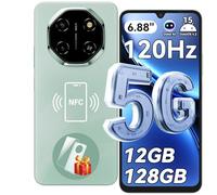 Blackview Shark 6 Smartphone 5G, 6.88" 120Hz Telefonos Moviles, Telefono Android 15, Mobile Phone 12GB+128GB, Unisoc T8100, 5000mAh, 16+8MP, 5G Dual SIM/Face ID/Fingerprint/OTG/GPS/NFC