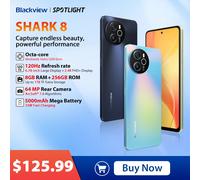 Blackview SHARK 8 Smartphone Android13 G99 teléfono móvil 6,78 ''120Hz 2,4 K pantalla 8GB + 8GB RAM, 128GB/256GB ROM 64MP teléfono móvil Moonlight Grey