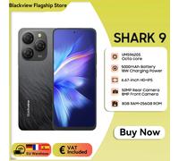 Blackview-Smartphone SHARK 9 5G, Android 14, T820, 8GB + 256GB, 6,67 pulgadas, sin reloj, cámaras de 50MP, NFC, sin cargador Blue