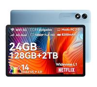 Blackview Tab 90 Tablet 11 Pulgadas, 24GB RAM +128GB ROM/TF 2TB Tablet Android 14, Dual 4G LTE & 5G WiFi, Octa-Core, Widevine L1 Gaming Tablets, 8200mAh, BT5.0, Doble Cámara 13MP+8MP, Face ID