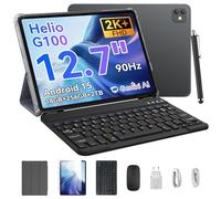 Blackview Tablet 12.7 Pulgadas MediaTek G100 Gemini AI Link 8, 2K+ FHD 2160 * 1600 90Hz 18GB RAM+256GB ROM Android 15/Modo PC/8400mAh/Widevine L1/Face ID/16MP+13MP/GPS/OTG Tablets con Teclado y Lápiz