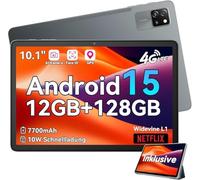 Blackview Tablet Android 15 Tab 60 Pro 10 Pulgadas 12GB RAM + 128GB ROM/2TB TF, 4G LTE+5G Wi-Fi, Widevine L1 HD+ IPS, Face ID, Octa-Core, 7700mAh Batería, Dual Cámara 8MP+5MP/GPS/WPS Suite PC Tablet