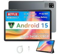 Blackview Tablet Android 15 Tab 60 Pro 10 Pulgadas 24GB RAM + 128GB ROM/2TB TF, 4G LTE+5G Wi-Fi, Octa-Core, Widevine L1 HD+ IPS,Face ID, 7700mAh Batería, Dual Cámara 8MP+5MP/GPS/WPS Suite PC Tablet