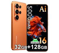 Blackview Wave 10 Android 16 Smartphone Libre, 32GB+128GB/2TB Teléfono Móvil AI, 6.88" HD+ 120Hz, 32MP+13 AI Cámara, 5000mAh, Octa-Core, 4G LTE/Dual SIM/WiFi 5/ GPS/OTG/FM/Funda móvil, Naranja