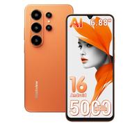 Blackview Wave 10C Android 16 Smartphone Baratos, 16GB+32GB/1TB TF Teléfono Móvil Barato, 6.88" HD+, 32MP+13MP AI Cámara, 5000mAh Batería, 4G LTE/Dual SIM/WiFi 5/ GPS/OTG/FM/Funda Móvil, Naranja