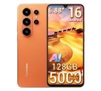 Blackview Wave 10C Smartphone Android 16, 16GB+128GB/1TB TF Teléfono Móvil Barato, 6.88" HD+, 32MP+13MP AI Cámara, 5000mAh Batería, 4G LTE/Dual SIM/WiFi 5/ GPS/OTG/FM/3.5mm Jack/Funda Móvil, Naranja
