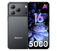 Blackview Wave 7C Android 16 Smartphone Libre con IA, 16GB+64GB/TF 1TB Teléfonos Móviles Libres, 6.56" HD+ Teléfono Móvil, 32MP+13MP, 5000mAh, 4G Dual SIM/WiFi 5/Face ID/GPS/OTG/FM/Funda, Negro