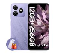 Blackview WAVE 8, Smartphone Android 14, 12GB RAM, 128GB/256GB ROM, Pantalla HD+ de 6.56 pulgadas, Carga Rápida de 5000mAh 8+256 púrpura