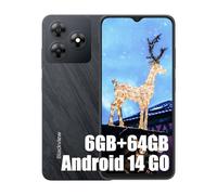 Blackview Wave 8C Teléfono Móvil Android 14, 6GB+64GB+2TB SD, 6.56" HD+ IPS, 4700mAh 10W, Cámara 13MP+8MP, 4G Dual SIM Smartphone Octa-Core, Face ID, OTG, GPS, Funda de Móvil, Negro