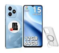 Blackview Wave 9C Telefono Móvil Android 15, 12GB+64GB/2TB TF, IP54 6,56", 13MP+8MP, 4G Dual SIM Smartphone Baratos, Face ID/Fingerprint/OTG/GPS / 32GB TF Tarjeta/Funda de Moviles con Soporte